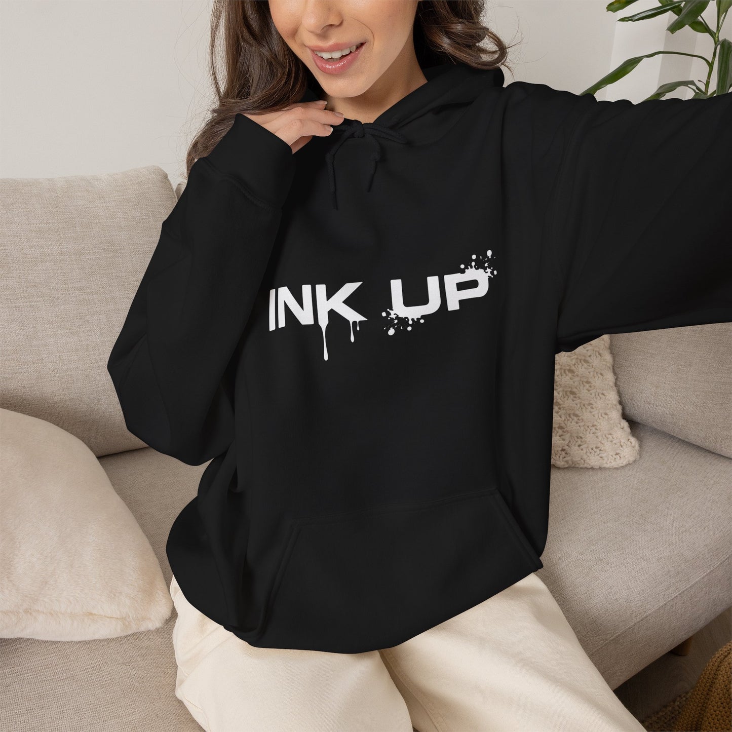 INK UP | White Ink Mark Hoodie