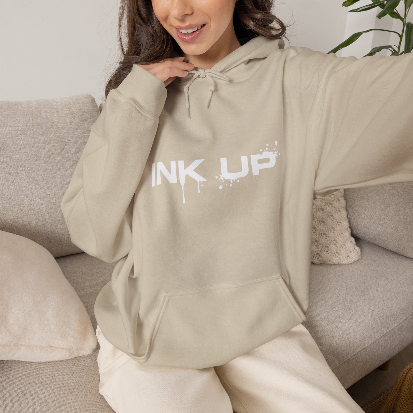 INK UP | White Ink Mark Hoodie