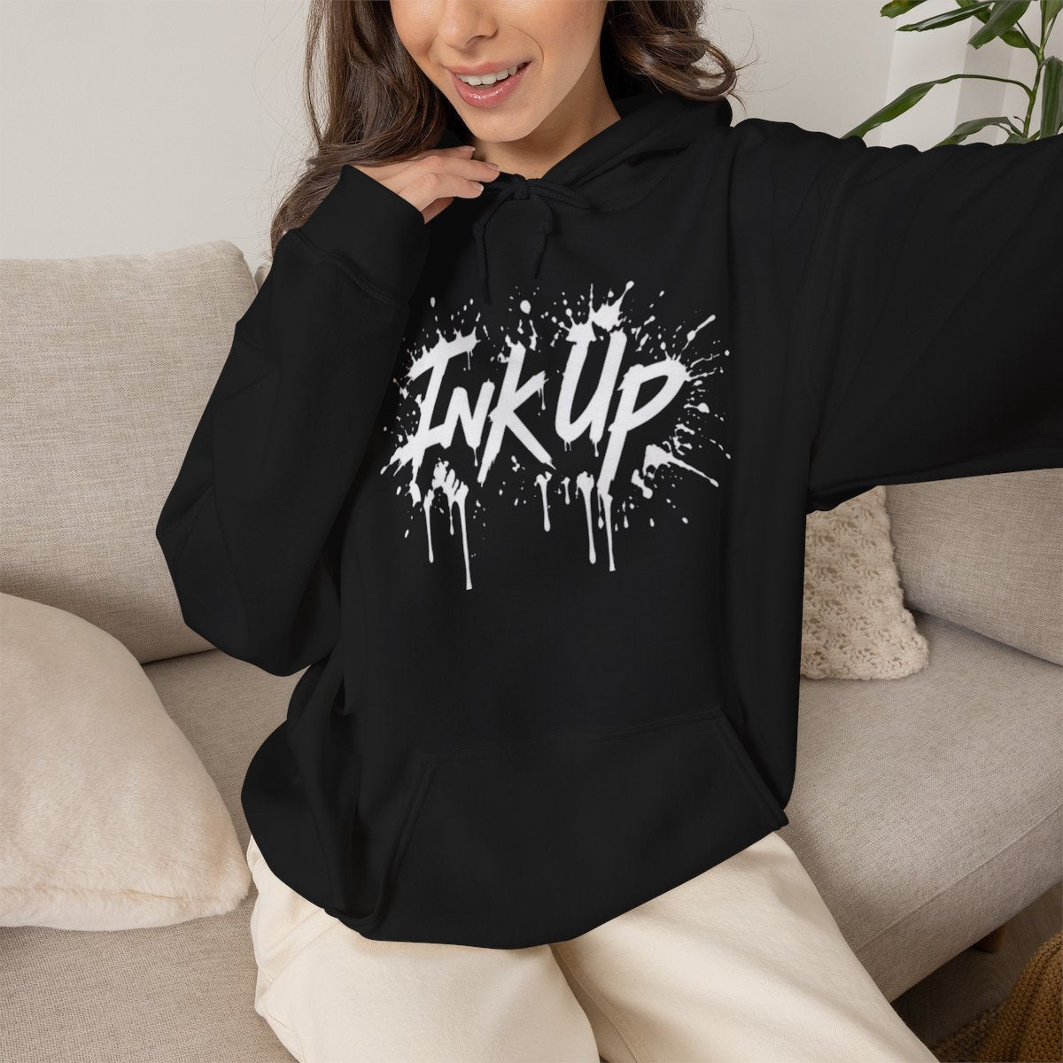 INK UP | White Ink Burst Hoodie